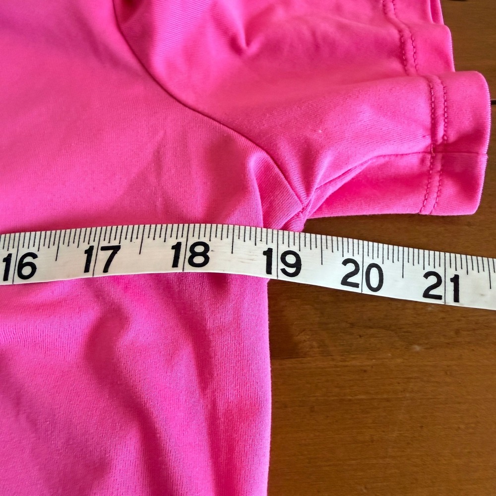 Nike Training Dri-FIT Hot Pink Cropped High Low T-Shirt Size Medium - Picture 5 of 7